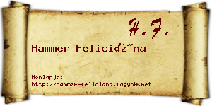 Hammer Feliciána névjegykártya